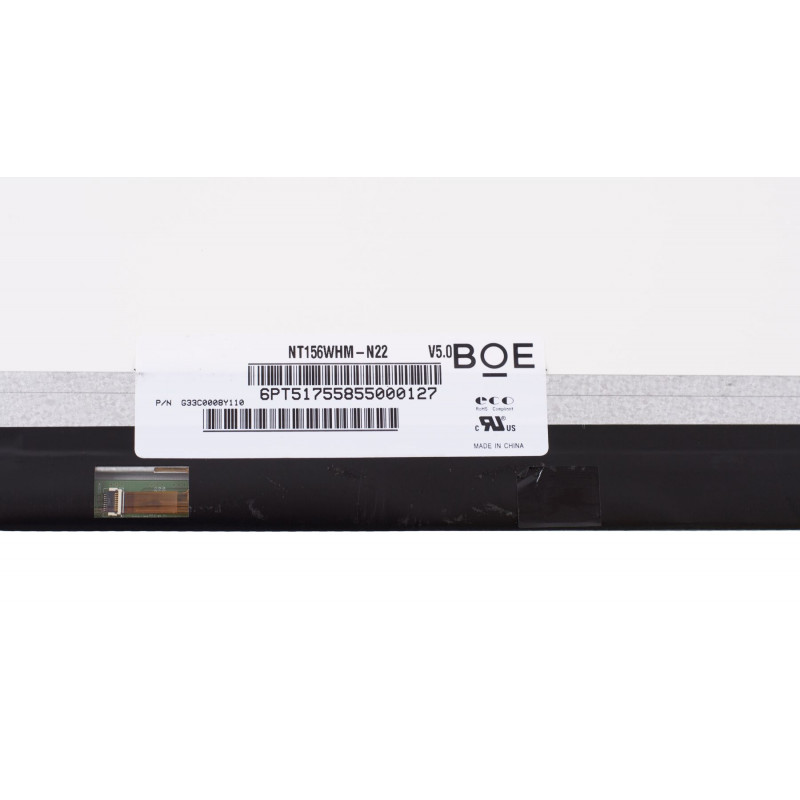 Матрица (экран) BOE 15.6" NT156WHM-N22 V5.0 (1366×768, 200 cd/m², 262K 45% NTSC, 60Hz, 30 пинов) для ноутбука, 30pin, 15.6", Гленцевое, 1366x768, Slim, 60 Гц, 359.5