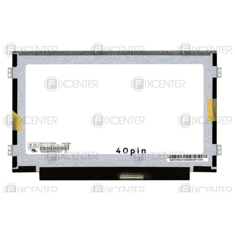 Матрица (экран) 10.1" матовая (1024x600, 40pin, LED, Slim) WSVGA крепления слева/справа, 40pin, 10.1", Матовое, 1024x600, LED, Slim