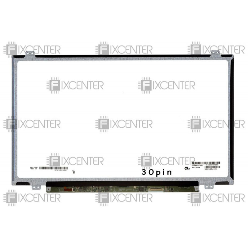 Матрица (экран) 14.0" глянцевая (1366x768, 30pin, LED, Slim) HD крепления сверху/снизу, 30pin, 14.0", Гленцевое, 1366x768, LED, Slim