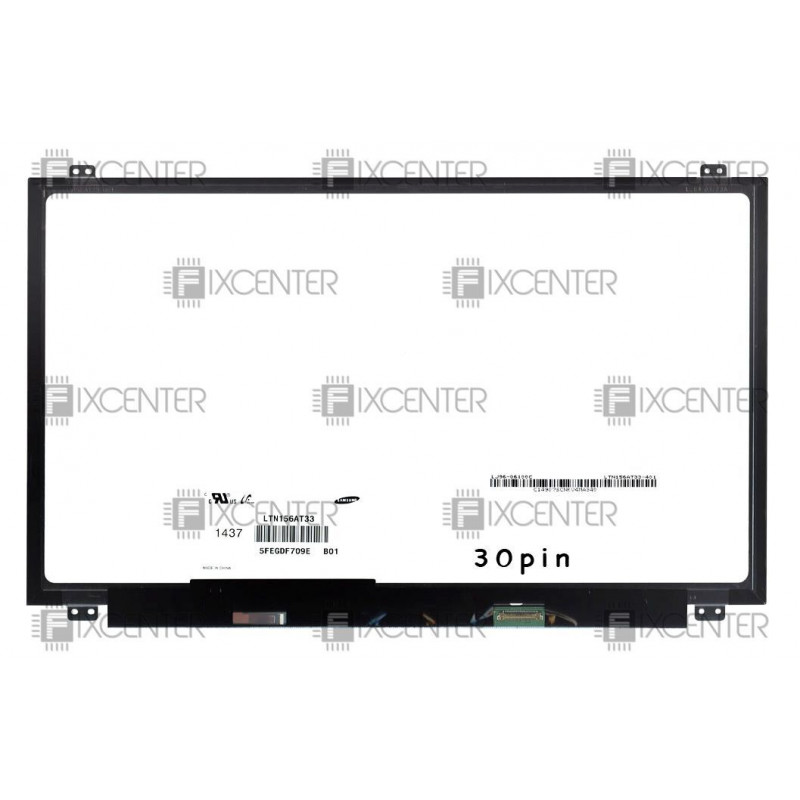 Б/У Матрица (экран) 15.6" матовая (1366×768, 30pin, LED, Slim) HD крепления сверху/снизу, 30pin, 15.6", Матовое, 1366x768, LED, Slim
