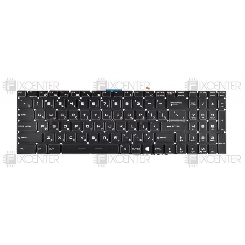 Клавиатура для ноутбука MSI GT72 GP72 GS60 GT62 GS62 GS63 GS70 PE60 PE70 GE72 GE62 GL62 GL72 с белой подсветкой