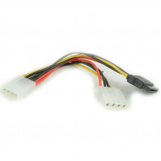 Кабель питания переходник Molex (папа) - Molex (мама) + Sata (питание) 0.13 м, Gembird CC-SATA-PSY2
