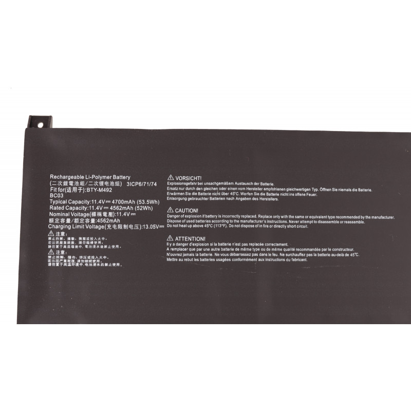 Батарея (акумулятор) BTY-M492 для ноутбука MSI GL66, GF66, GL76, GF76, WF66, WF76 53.5Wh, 11.4V, 4700mAh Orig