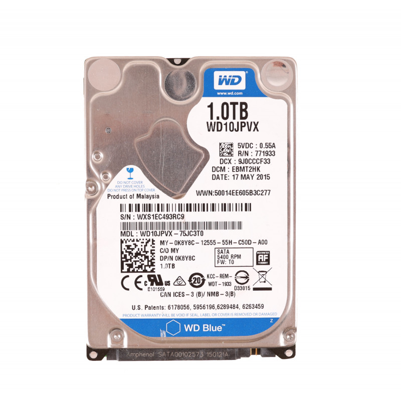 Б/У жосткий диск (HDD, SATA, 2.5", 5400rpm, 8MB) WD10JPVX 1TB Western Digital