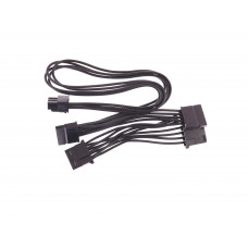 Кабель переходник PCIe 6pin, 2 Molex, 2port 4pin