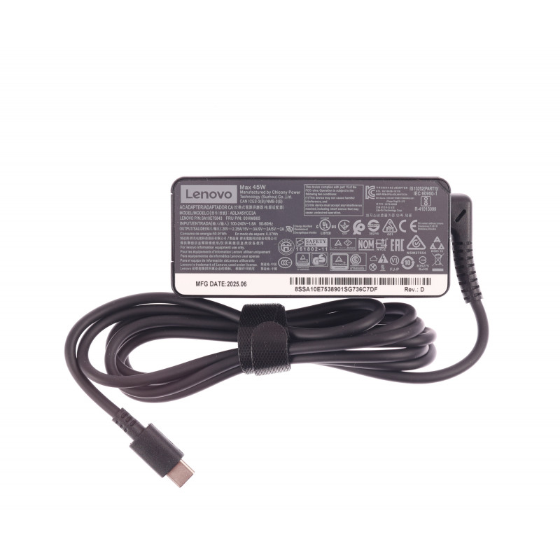 Блок питания (зарядка) ADLX45YCC3A для ноутбука Lenovo 45W 20V 2.25A Type-C Оригинал