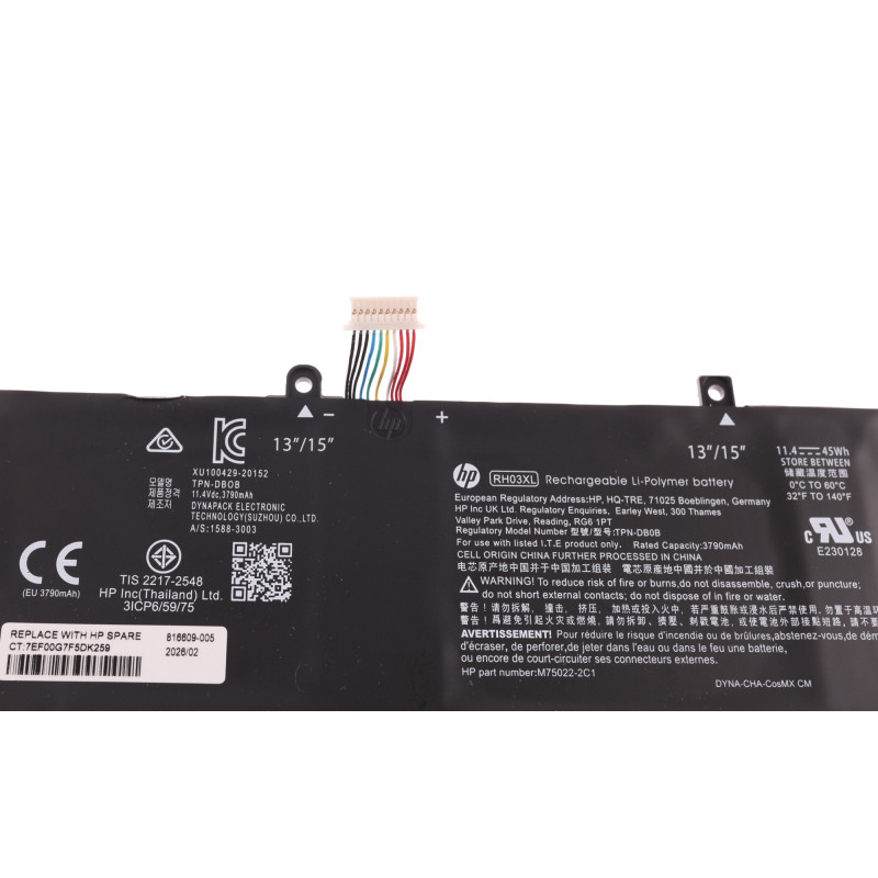 Акумулятор (батарея) RH03XL для ноутбука HP ProBook 430 G8 440 G8 450 G8 3790 mAh 45Wh Оригінал