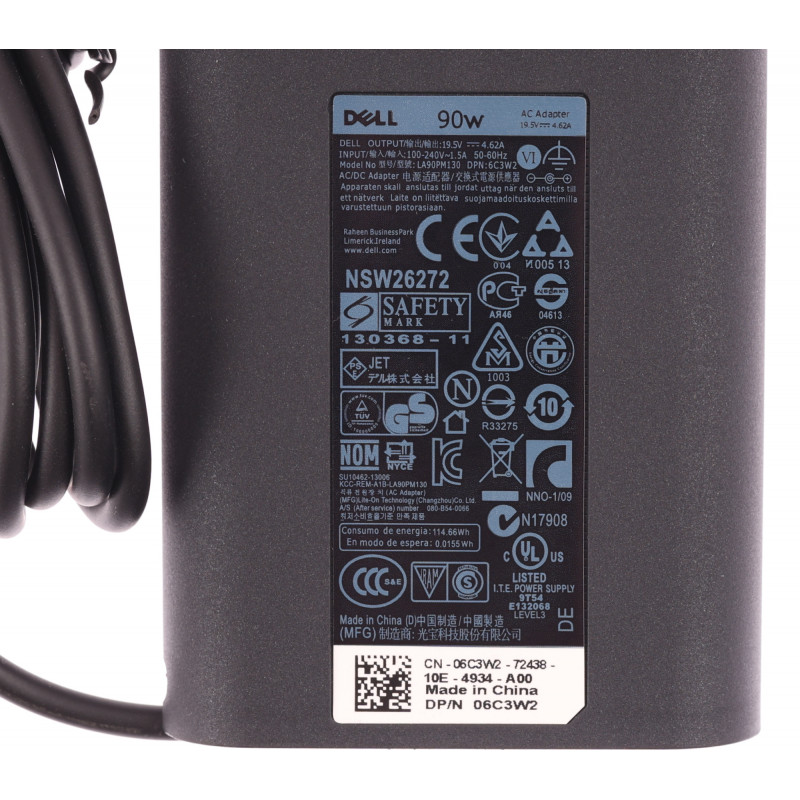 Блок живлення (зарядка) 06C3W2 для ноутбука Dell (19.5V 4.62A 7.4*5.0 мм) 90W Оригінал