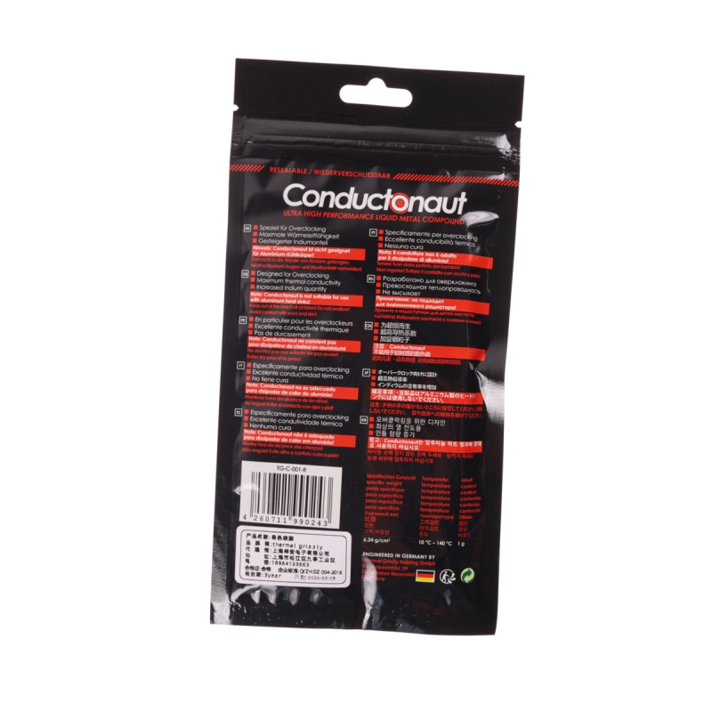 Рідкий метал TG-C-001-R Thermal Grizzly Conductonaut 1g TG-C-001-R