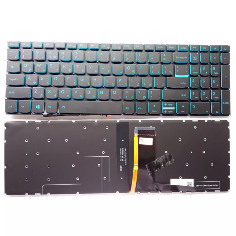 Клавиатура для ноутбука 9Z.NCSSN.10R Lenovo IdeaPad L340, L340-15IRH, L340-17, 320-15IAP, 330-15AST, 330-17IKB, Yoga 520-15IKB, 330-15IKB С подсветкой (Blue)