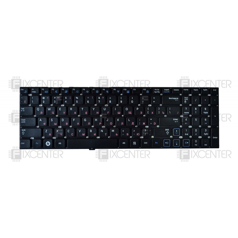 Клавиатура для ноутбука Samsung RV509, RV511, RV513, RV515 (белый шрифт)