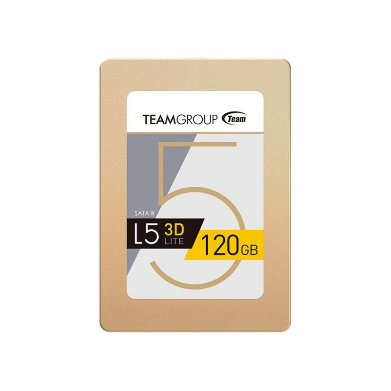 Накопитель SSD 120GB Team L5 Lite 3D Gold 2.5" SATAIII 3D V-NAND TLC (T253TD120G3C101), 120, TLC, 2.5", SATAIII