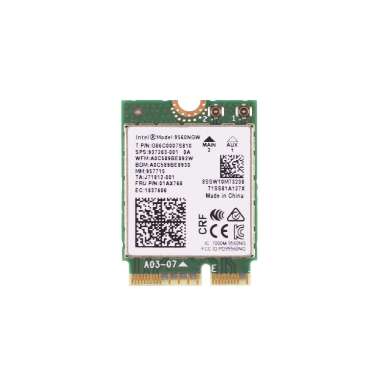 Wi-Fi модуль (вайфай адаптер) Bluetooth+Wi-Fi адаптер Intel 9560NGW 2,4 GHz/5GHz Bluetooth 5.0